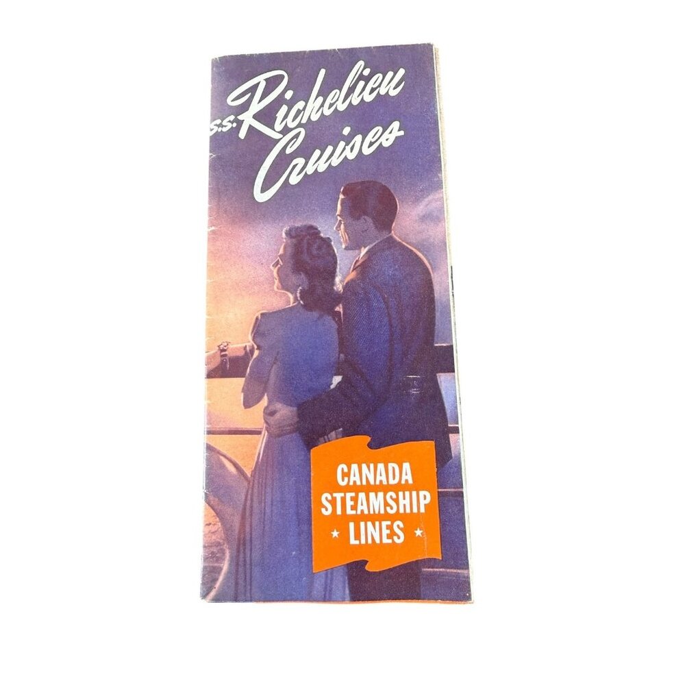 Vintage Canada Steamship Lines Richelieu Cruise Brochure Map Rates 1940s
